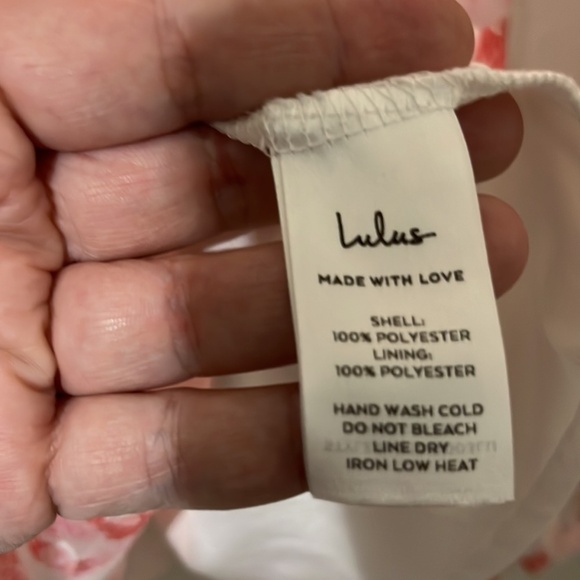 Lulu’s Pink Floral Puff Short Sleeve Dress a229 - Picture 3 of 4